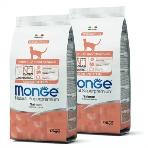 Monge Cat Speciality Line Monoprotein Adult - lazac 2x0,4kg