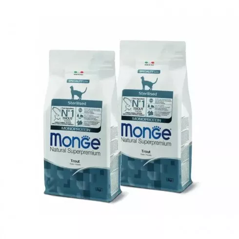 Monge Cat Speciality Line Monoprotein Sterilised Adult - pisztráng 2x1,5kg