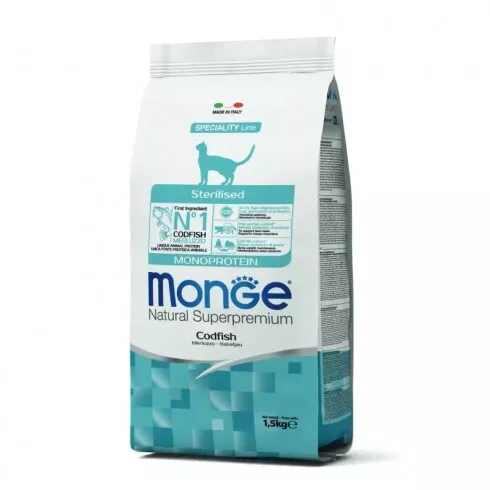 Monge Cat Speciality Line Monoprotein Sterilised Adult - tőkehal 1,5kg