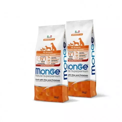 Monge Dog Speciality Line Monoprotein Puppy - kacsa, rizs, burgonya 2x12kg