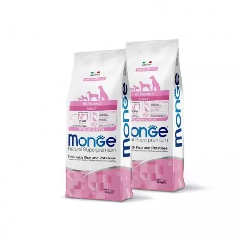 Monge Dog Speciality Line Monoprotein Adult - sertés, rizs, burgonya 2x12kg