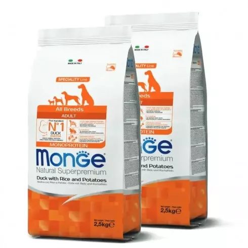 Monge Dog Speciality Line Monoprotein Adult - kacsa, rizs, burgonya 2x2,5kg