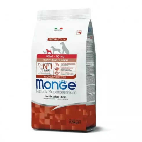 Monge Dog Speciality Line Monoprotein Puppy - bárány, rizs 2,5kg