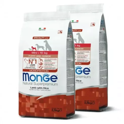 Monge Dog Speciality Line Monoprotein Puppy - bárány, rizs 2x2,5kg