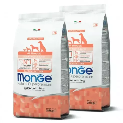 Monge Dog Speciality Line Monoprotein Puppy - lazac, rizs 2x2,5kg