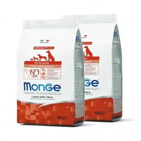 Monge Dog Speciality Line Monoprotein Puppy - bárány, rizs 2x0,8kg