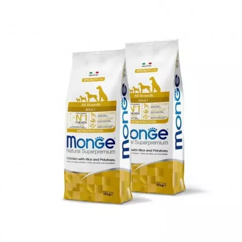 Monge Dog Speciality Line Monoprotein Adult - csirke, rizs, burgonya 2x12kg