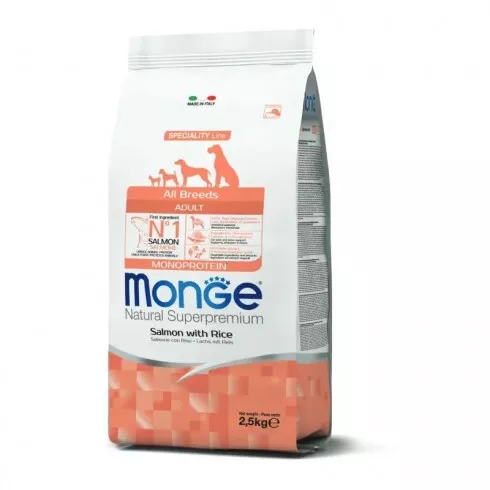 Monge Dog Speciality Line Monoprotein Adult - lazac, rizs 2,5kg