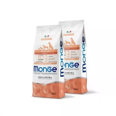 Monge Dog Speciality Line Monoprotein Adult - lazac, rizs 2x12kg