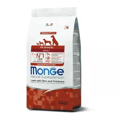 Monge Dog Speciality Line Monoprotein Adult - bárány, rizs, burgonya 2,5kg