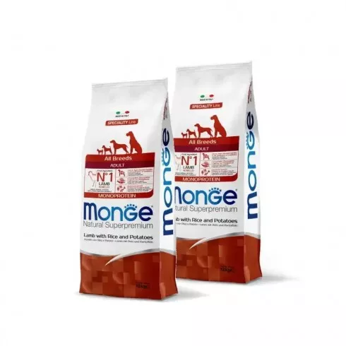 Monge Dog Speciality Line Monoprotein Adult - bárány, rizs, burgonya 2x12kg