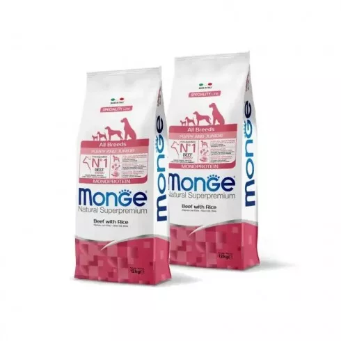 Monge Dog Speciality Line Monoprotein Puppy - marha, rizs 2x12kg