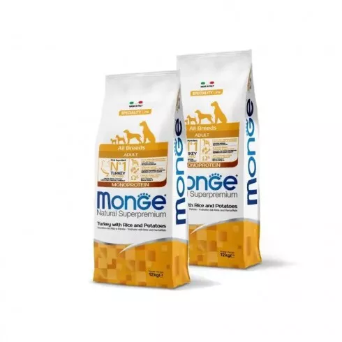 Monge Dog Speciality Line Monoprotein Adult - pulyka, rizs, burgonya 2x12kg