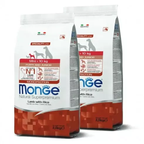 Monge Dog Speciality Line Monoprotein Puppy Mini - bárány, rizs 2x2,5kg