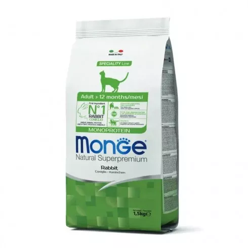 Monge Cat Speciality Line Monoprotein Adult - nyúl 1,5kg