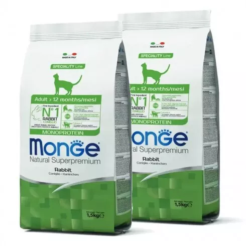 Monge Cat Speciality Line Monoprotein Adult - nyúl 2x1,5kg