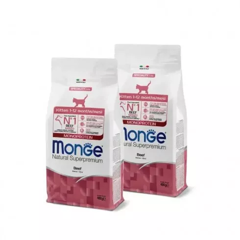 Monge Cat Speciality Line Monoprotein Kitten - marha 2x0,4kg