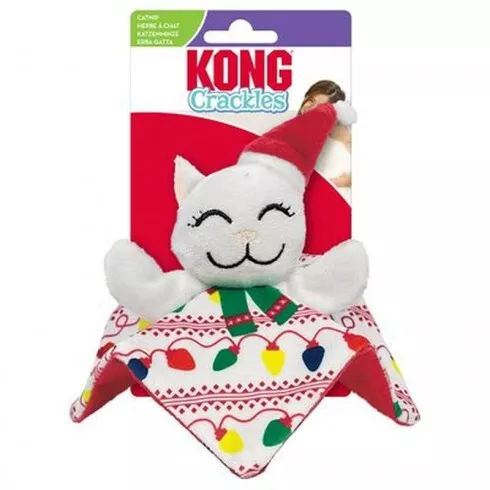 KONG Holiday Crackles Santa Kitty Macskajték