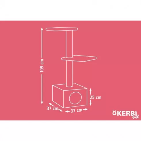 KERBL Venus macskafa, 37x37x109 cm, barna