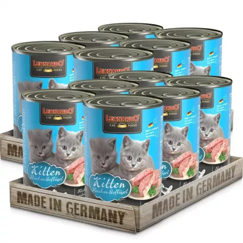 Leonardo konzerv Kitten baromfiban gazdag 12x400g