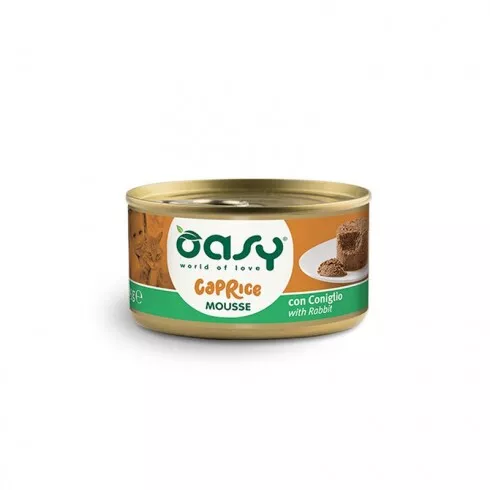 Oasy Cat Konzerv Caprice Mousse Rabbit - nyúlhússal 85g