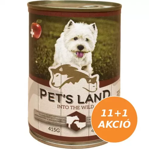 Pet s Land Dog Konzerv MarhamájBárányhús almával 12x415g