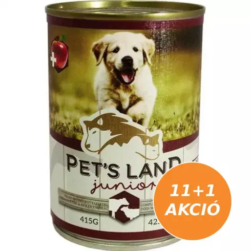 Pet s Land Dog Junior Konzerv MarhamájBárányhús almával 12x415g