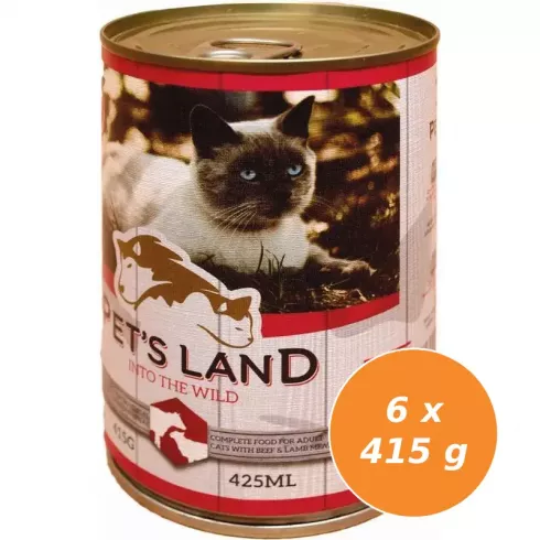 Pet s Land Cat Konzerv MarhamájBárányhús almával 6x415g