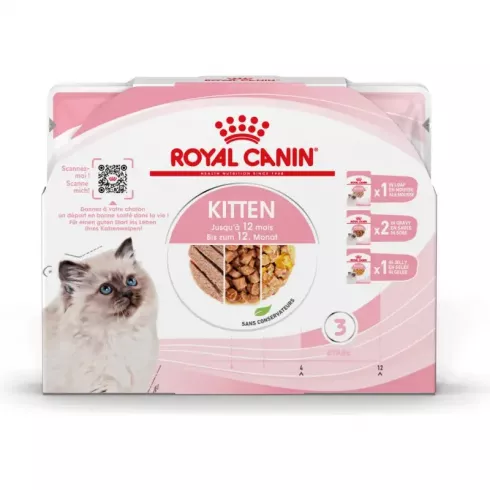 Royal Canin Kitten Multipack Mix 4*85g - kölyök macska nedves táp válogatás