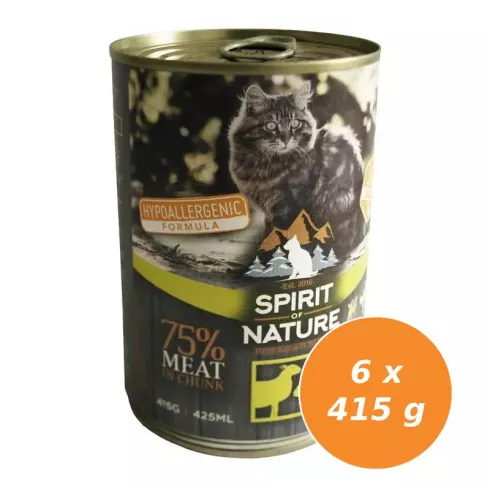 Spirit of Nature Cat konzerv Bárányhússal és nyúlhússal 6x415g