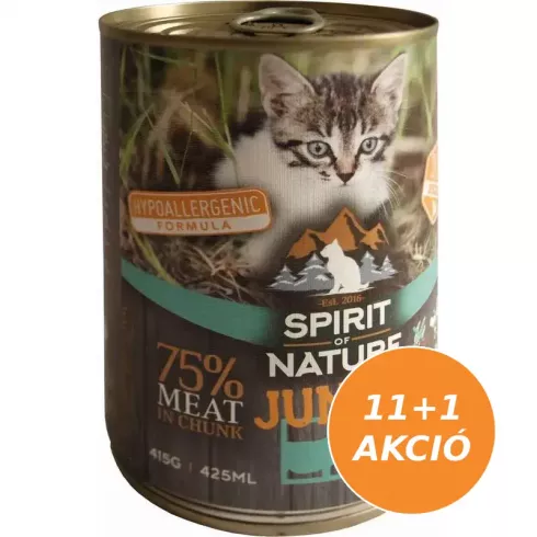 Spirit of Nature Cat konzerv Junior Bárányhússal és nyúlhússal 12x415g