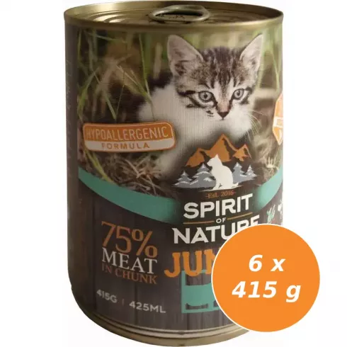 Spirit of Nature Cat konzerv Junior Bárányhússal és nyúlhússal 6x415g