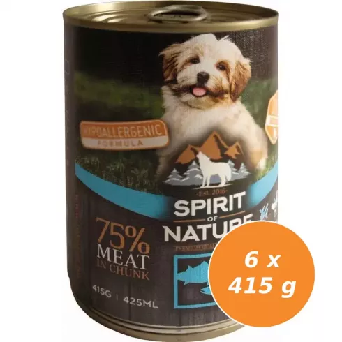 Spirit of Nature Dog konzerv Tonhallal és lazaccal 6x415g