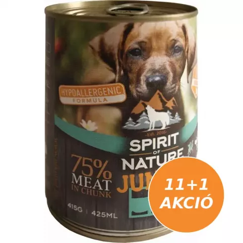 Spirit of Nature Dog konzerv Junior Bárányhússal és nyúlhússal 12x415g