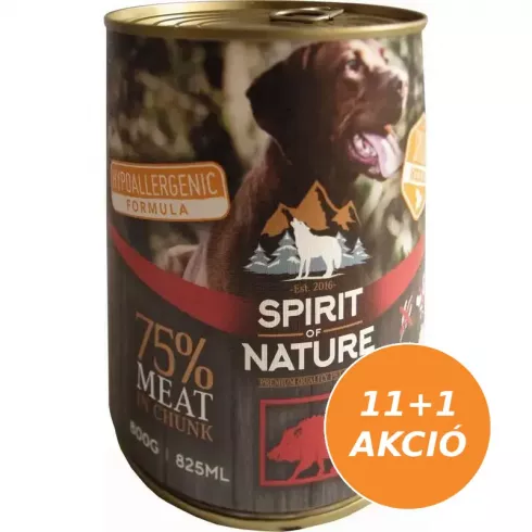 Spirit of Nature Dog konzerv Vaddisznóhússal 12x800g