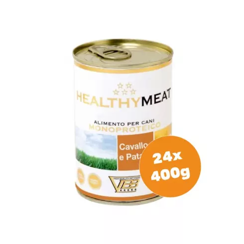 Healthy Meat ló 95% monoproteines paté, burgonyával felnőtt kutyáknak 24x400g