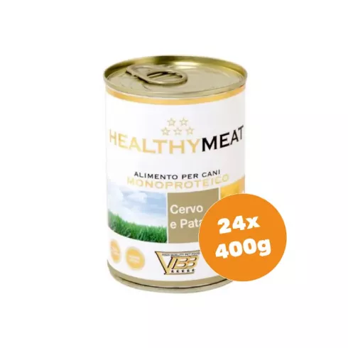 Healthy Meat szarvas 95% monoproteines paté, burgonyával felnőtt kutyáknak 24x400g