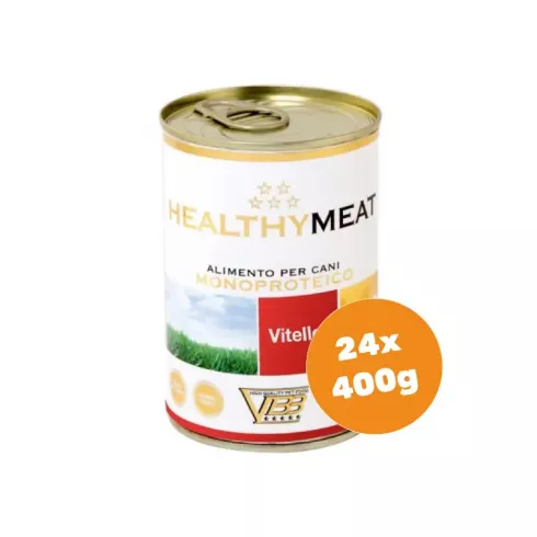 Healthy Meat borjú 95% monoproteines paté felnőtt kutyáknak 24x400g