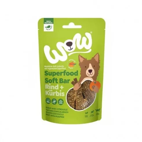 WOW Dog Superfood Soft Bar Snack jutalomfalat marha & sütőtök 150g