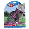 Trixie Hám És Póráz Macskának Nylon Fehér Macska Mintás 27-45cm/10mm, 1,2m